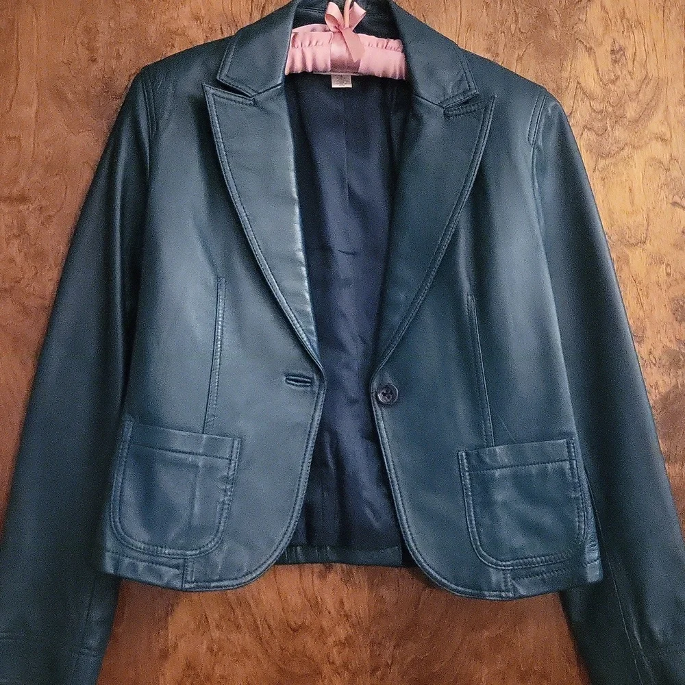Teal Buttery Soft Leather Jacket Small - Picture 5 of 7